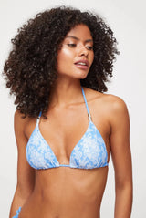 Bikini Heidi Klein Playa Paraiso Reversible Triange Tie Side Bikini Light Blue Floral Apoella
