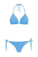 Bikini Heidi Klein Playa Paraiso Reversible Triange Tie Side Bikini Light Blue Floral Apoella