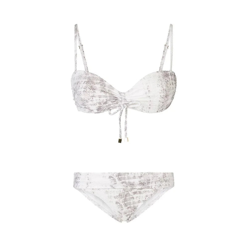 Bikini Heidi Klein Textured Bandeau Hipster Bikini Snake Apoella