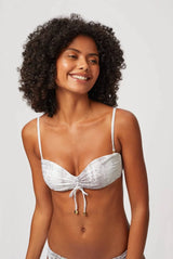 Bikini Heidi Klein Textured Bandeau Hipster Bikini Snake Apoella