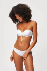 Bikini Heidi Klein Textured Bandeau Hipster Bikini White Apoella