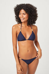 Bikini Heidi Klein Textured Rope Triangle Tie Side Bikini Navy Apoella