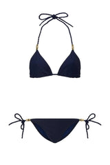 Bikini Heidi Klein Textured Rope Triangle Tie Side Bikini Navy Apoella