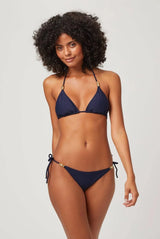 Bikini Heidi Klein Textured Rope Triangle Tie Side Bikini Navy Apoella