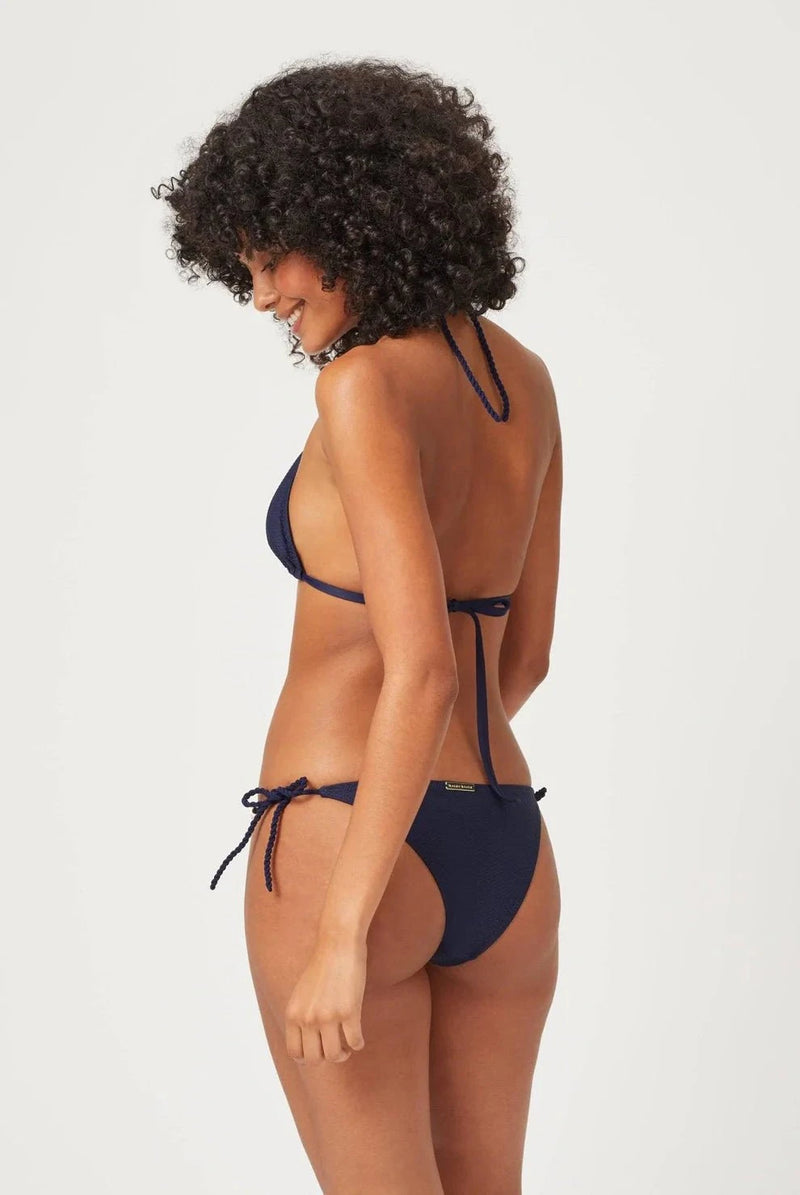 Bikini Heidi Klein Textured Rope Triangle Tie Side Bikini Navy Apoella