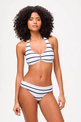 Bikini Heidi Klein Textured U Bar Fold Over Bikini Nautical Stripes Apoella