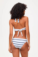 Bikini Heidi Klein Textured U Bar Fold Over Bikini Nautical Stripes Apoella