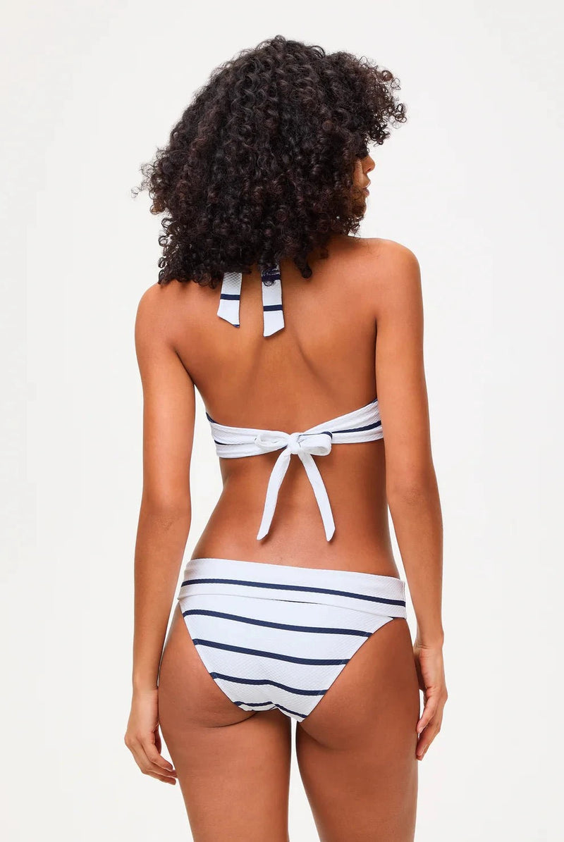 Bikini Heidi Klein Textured U Bar Fold Over Bikini Nautical Stripes Apoella