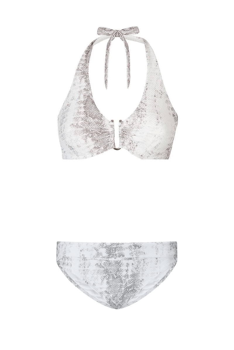 Bikini Heidi Klein Textured U Bar Fold Over Bikini Snake Apoella