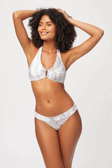 Bikini Heidi Klein Textured U Bar Fold Over Bikini Snake Apoella