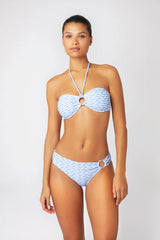 Bikini Heidi Klein Tinos Ring Bandeau Bikini Light Blue/White Apoella