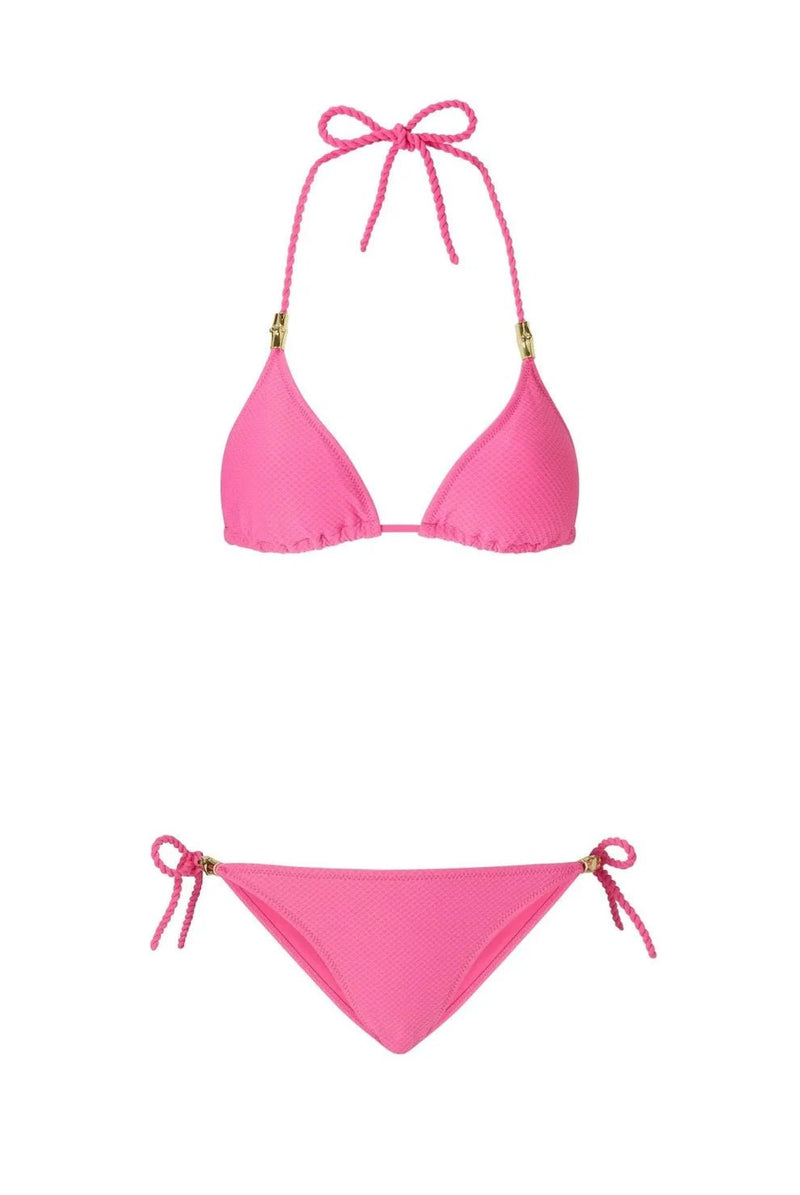 Bikini Heidi Klein Triangle Tie Side Bikini Pink Magenta Apoella