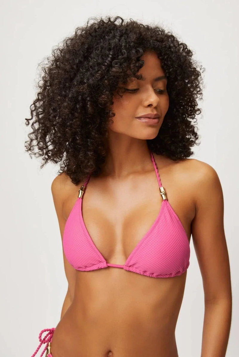Bikini Heidi Klein Triangle Tie Side Bikini Pink Magenta Apoella