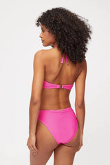 Bikini Heidi Klein Tulum V-bar Bandeau Fold Over Bikini Pink Apoella