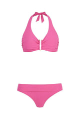 Bikini Heidi Klein U-bar Fold Over Bikini Pink Magenta Apoella