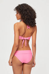 Bikini Heidi Klein U-bar Fold Over Bikini Pink Magenta Apoella