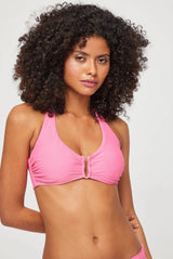 Bikini Heidi Klein U-bar Fold Over Bikini Pink Magenta Apoella