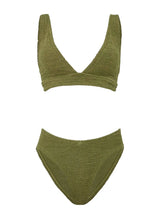 Bikini Hunza G Angel V Neck Bikini Metallic Moss O/S / Metallic Moss Apoella