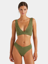 Bikini Hunza G Angel V Neck Bikini Metallic Moss O/S / Metallic Moss Apoella