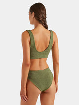 Bikini Hunza G Angel V Neck Bikini Metallic Moss O/S / Metallic Moss Apoella