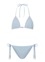 Bikini Hunza G Gina Beaded Triangle Bikini Metallic Ice Blue O/S / Ice Blue Apoella