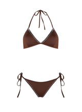 Bikini Kiohne Ocean/Zoe Triangle Embroidered Bikini Brown Apoella