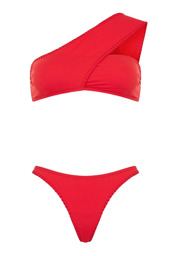 - Wings/saltwater One Shoulder Bikini Red Apoella
