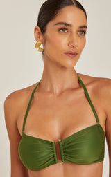 Bikini Lenny Niemeyer Drop Bandeau Ruched High Waist Bikini Cactus Apoella