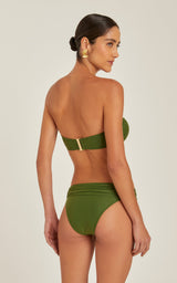 Bikini Lenny Niemeyer Drop Bandeau Ruched High Waist Bikini Cactus Apoella