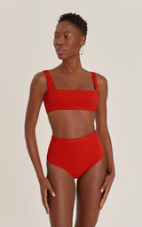 Bikini Lenny Niemeyer Square Neckline High Waist Bikini Urucum Apoella