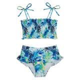 Bikini Marie Raxevsky Shirred Ruffles High Waist Bikini Aquatic Apoella
