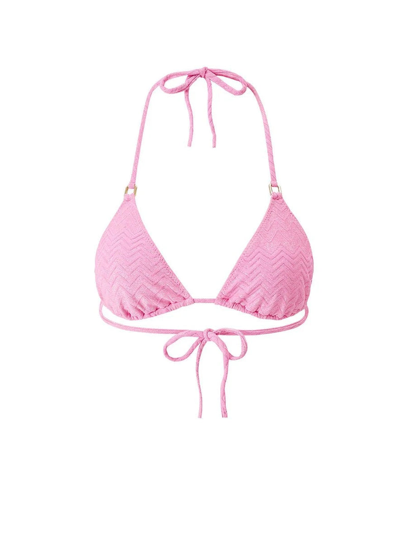 Bikini Melissa Odabash Maine Triangle Bikini Top Zigzag Pink Apoella