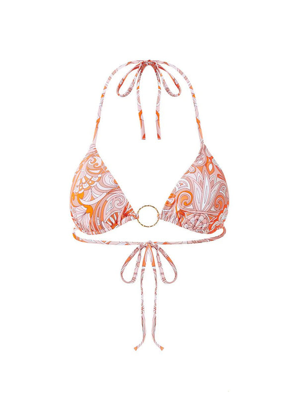 Bikini Melissa Odabash Miami Triangle Ring Detail Bikini Top Mirage Orange Apoella