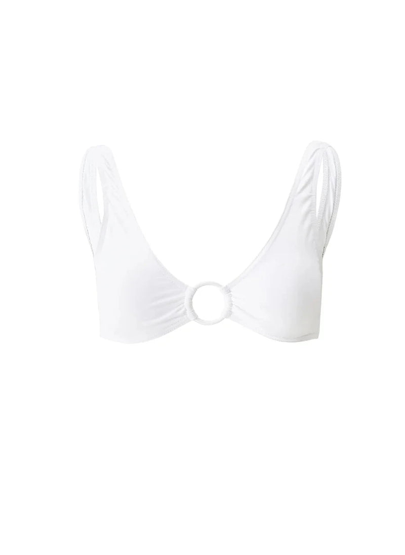 Bikini Melissa Odabash Phoenix Over The Shoulder Hoop Bikini Top White Apoella