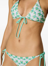Bikini Missoni Triangle Bikini Floral Lace Blue Green Apoella