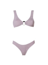 Bikini Stefania Frangista Ali Hoop Over The Shoulder Bikini Seersucker Metallic Lilac Apoella