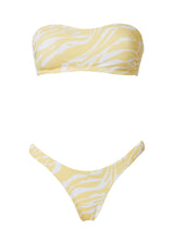 Bikini Stefania Frangista Evelyn Bandeau Bikini Rib Yellow Zebra Apoella