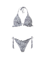 Bikini Stefania Frangista Gigi Ruffled Triangle Bikini Floral Denim Apoella