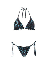 Bikini Stefania Frangista Gigi Ruffled Triangle Bikini Lycra Blots Blue Apoella