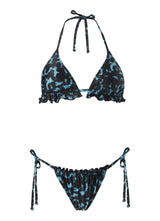 Bikini Stefania Frangista Gigi Ruffled Triangle Bikini Lycra Blots Blue Apoella