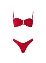 Bikini Stefania Frangista Melita Bandeau Bikini Jacquard Lipstick Apoella