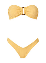 Bikini Stefania Frangista Melita Bandeau Bikini Jacquard Yellow Apoella