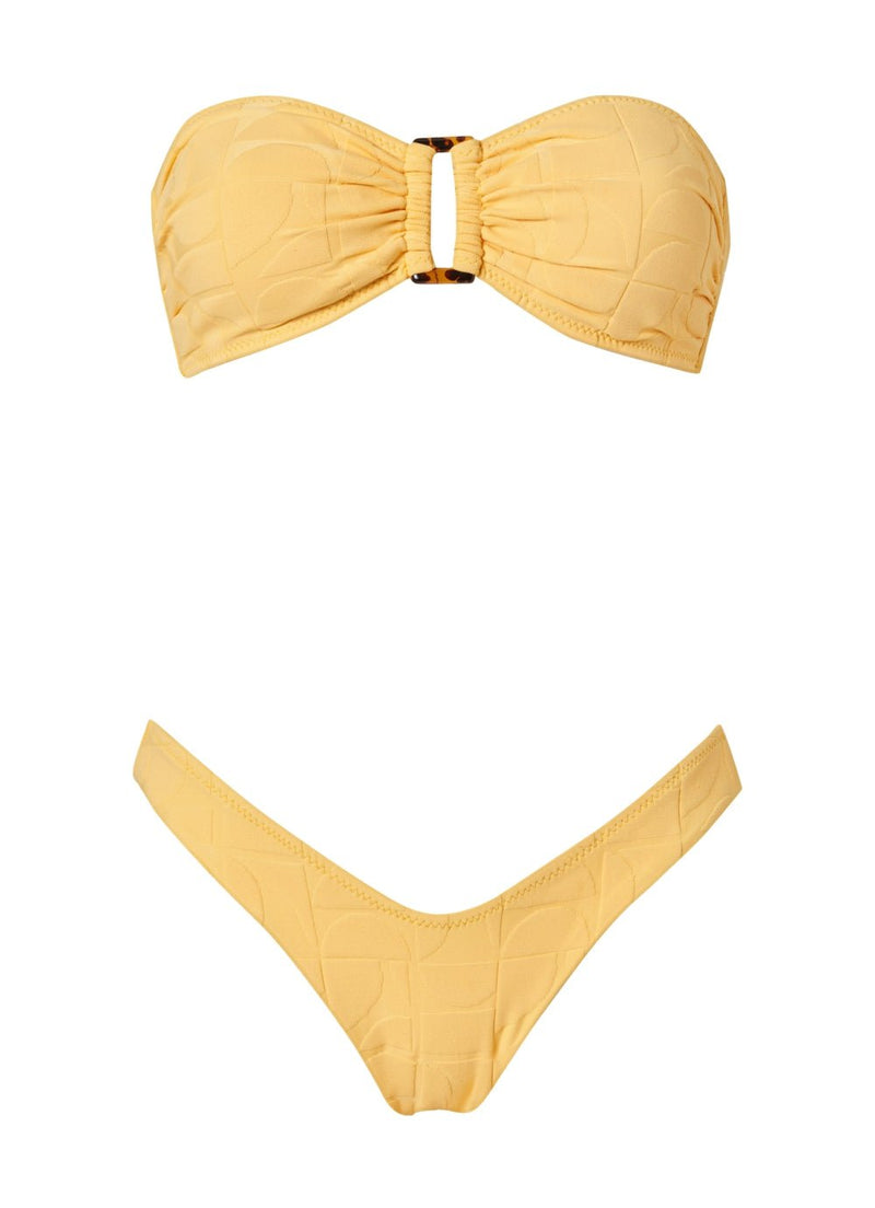 Bikini Stefania Frangista Melita Bandeau Bikini Jacquard Yellow Apoella