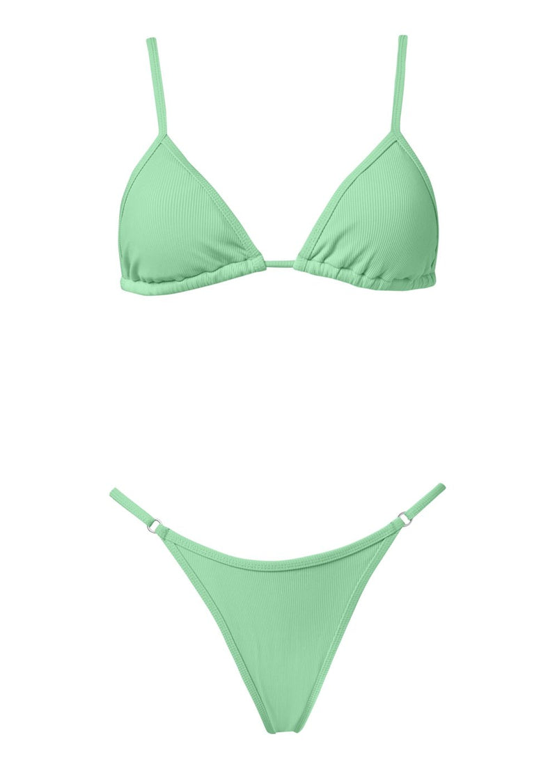 Bikini Stefania Frangista Quinn Triangle Over The Shoulder Bikini Rib Mint Apoella