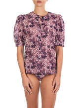 Blouses Emmanuela Swimwear Joy Puff Top Pink Floral Apoella