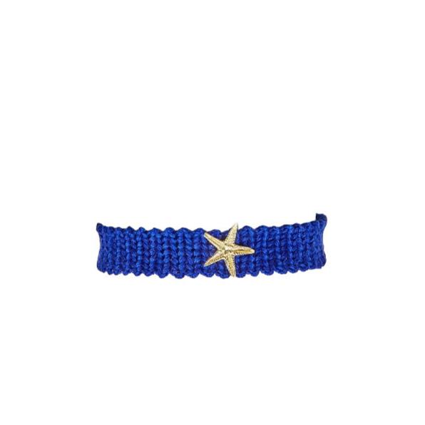 Bracelets Antonia Karra Starfish Macrame Bracelet Lapis Gold Plated O/S Apoella