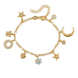 Bracelets Marianna Lemos Charm Bracelet Gold/Aqua O/S Apoella