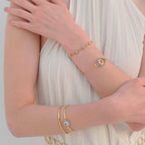 Bracelets Marianna Lemos Eye Bracelet Gold/Aqua O/S Apoella