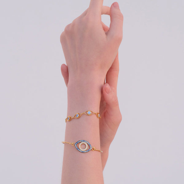 Bracelets Marianna Lemos Maia Bracelet Gold/Blue Fade M/L M/L Apoella