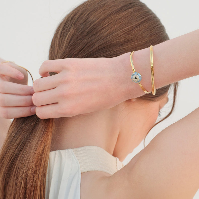 Bracelets Marianna Lemos Mati Bangle Gold/Aqua Apoella